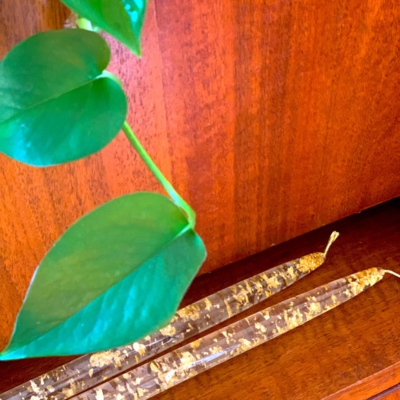 Other Vintage Lucite Gold Flake Candles Poshmark
